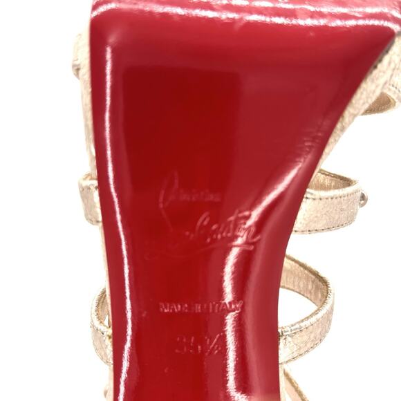 Christian Louboutin Amazoutiful 120 Rose Gold Gladiator Knee High Sandals 35.5 - Picture 8 of 10